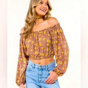Altar D’state floral off shoulder top